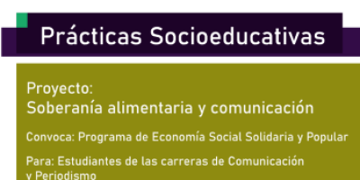 Proyecto de Prácticas Socioeducativas “Soberanía alimentaria y comunicación”  