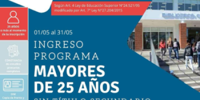 Inscripción al Programa para Mayores de 25 años sin título secundario