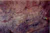 Inca Cueva, Cueva I (prov. Jujuy, NW Argentina), serie de jinetes en pintura de cuerpo lleno y contorno. Recientes investigaciones (Podest, Aschero, Rolandi, et al.) han identificado el repintado de estos motivos en momentos histricos. Foto DF.